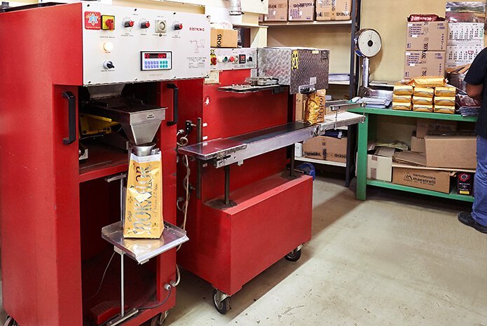 abfüllstation für die kaffeetüten