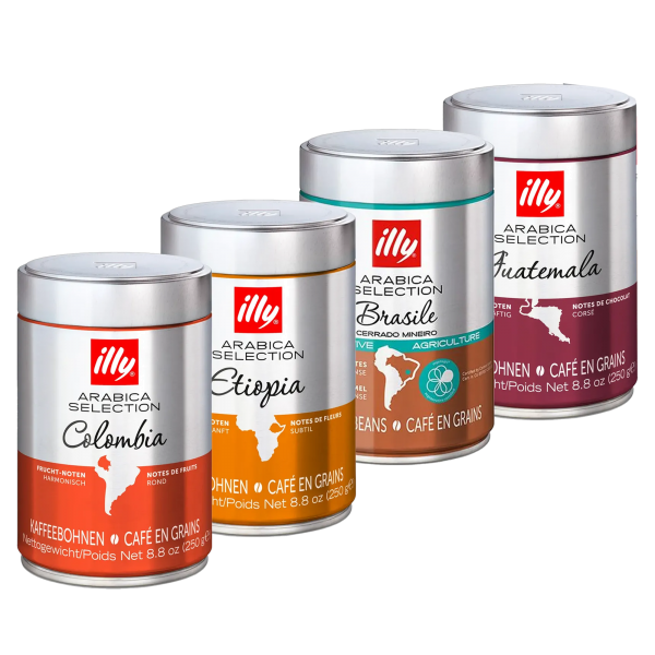 Illycaffè Selection Starterpaket, 4 x 250 g, Bohne